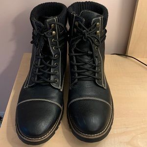 Men’s black motorcycle boots